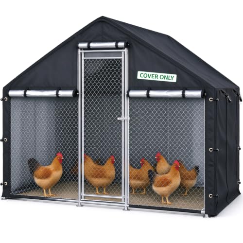 Chicken coop Cover, Waterproof in Winter. Suitable for Rooftop Chicken coops, Full Coverage. Black (No Chicken coop