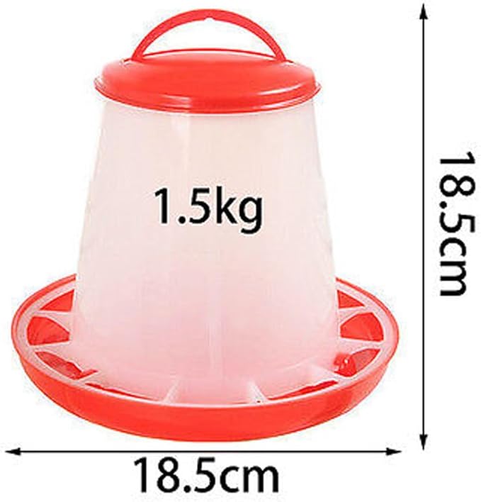 Poultry Feeding Equipment, 15Kg Plastic Hanging Bpa Free No Waste Chicken Feeder with Carry Handle,No Spill Large Capacity Top Fill Chicken Water Feeder for Ducklings Baby Chicks Chickens Ducks