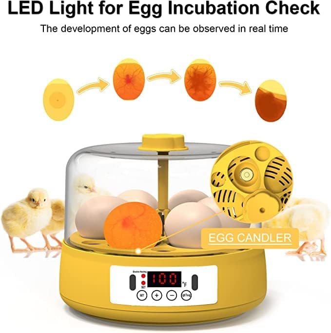 Egg Incubator, Egg Incubator Chicken Incubator Led Digital Screen Poultry Hatcher Incubator for Eggs Automatic Turning Intelligent Digital Temperature Control,