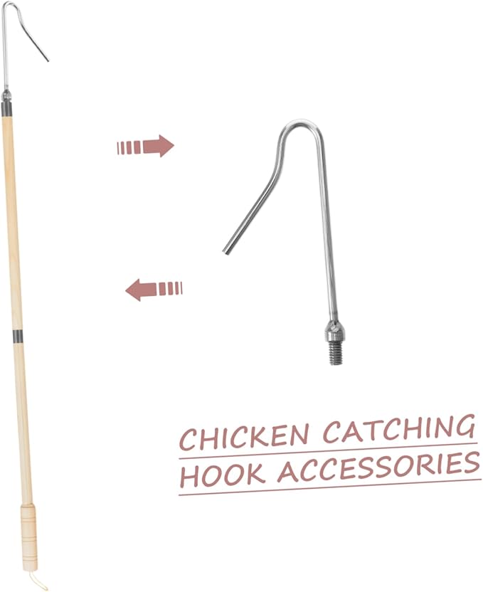 ibasenice Chicken Catching Artifact Feeding Net for Chicken Cat Net Catcher Chicken Slaughter Hook Chicken-catching Leg Hook Chicken Grabber Tool Catch Hook Duck Pole Stainless Steel Silver