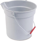 Rubbermaid 296300GY 10 Quart Plastic Utility Pail, 10 1/2 Diameter x 10 1/4h, Gray Plastic