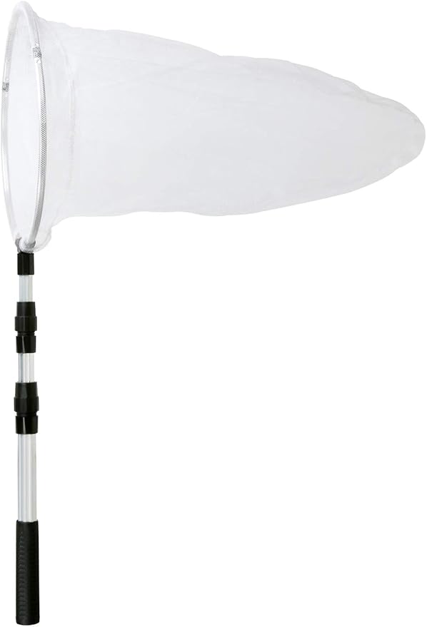 Butterfly Net with 12" Ring, 24" Net Depth, Handle Extends to 36 Inches (12" Ring, 36" Handle)