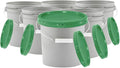 House Naturals 1 Gallon Buckets pails with Lids - Food Grade - BPA Free Plastic containers -(Pack of 6) Made in USA