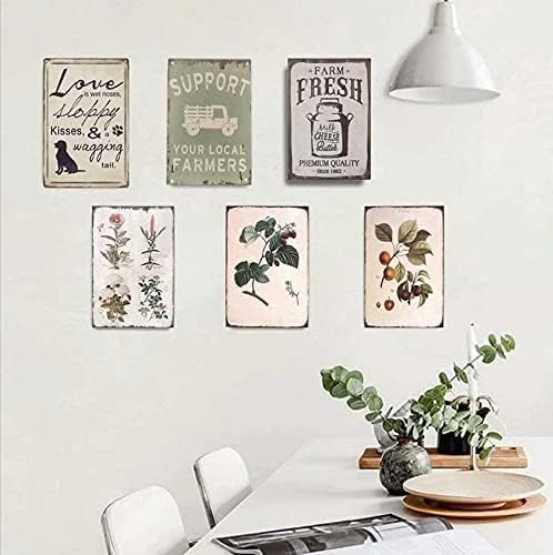 xbowo 15 Types of Bee Retro Garden Metal Tin Sign Kitchen Restaurant Farm Shopping Mall Bar Cafe Man Cave Farm Wall Decoration Iron Painting Metal Plate 8x12inch, Multi