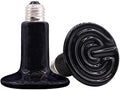 CTKcom 2-Pack 150W 110V Reptile Heat Lamp Ceramic Infrared Heat Emitter Bulb Pet Lamp,No Harm No Light Infrared Heat Emitter Brooder Lamp for Pet Coop Heater Reptile Chicken Turtle Heat Lighting,Black