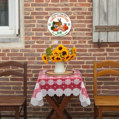 Cottontail's Farm Fresh Carrot Confections Retro Round Aluminum Sign Every Bunny's Sign - 8x8 Inch - Image 6