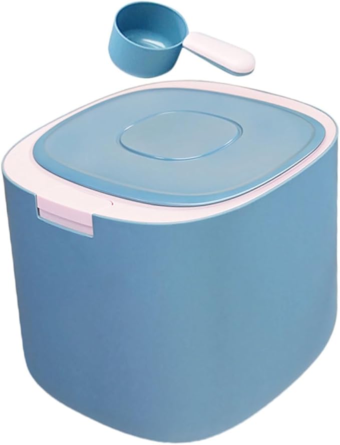 VICASKY Grain Storage Barrel Food Container Sealed Grain Holder Covered Pet Food Storage Containers Pet Food Storage Bucket Portable Dry Container for Pet Food Pet Food Bucket Pets Blue
