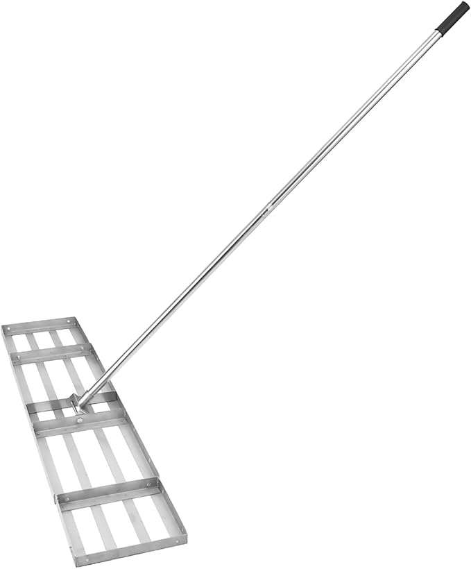 Lawn Leveling Rake 36" Rack with Adjustable 72'' Handle Length, Stainless Steel Leaf Rack Yard Leveling Rake, Easily Assembly, Heavy-Duty Lawn Tools for Compost Sand Peat Moss Soil