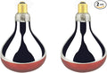 Heat Lamp Bulb R40 250 Watt 2 Pack Painted Red Infrared Glass Lamp Bulb for Food Service, Brooder Bulb, Chicks, Pet, Bathroom.