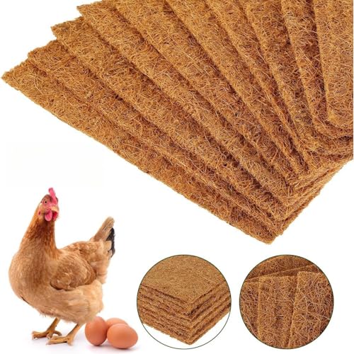 2 Pack Nest Box Pads Laying Hen Nesting Pads Brooder Pads Liners Excelsior Chicken Bedding - 30*30 cm/12*12 in, Brown, Coconut Palm Fiber - Image 5