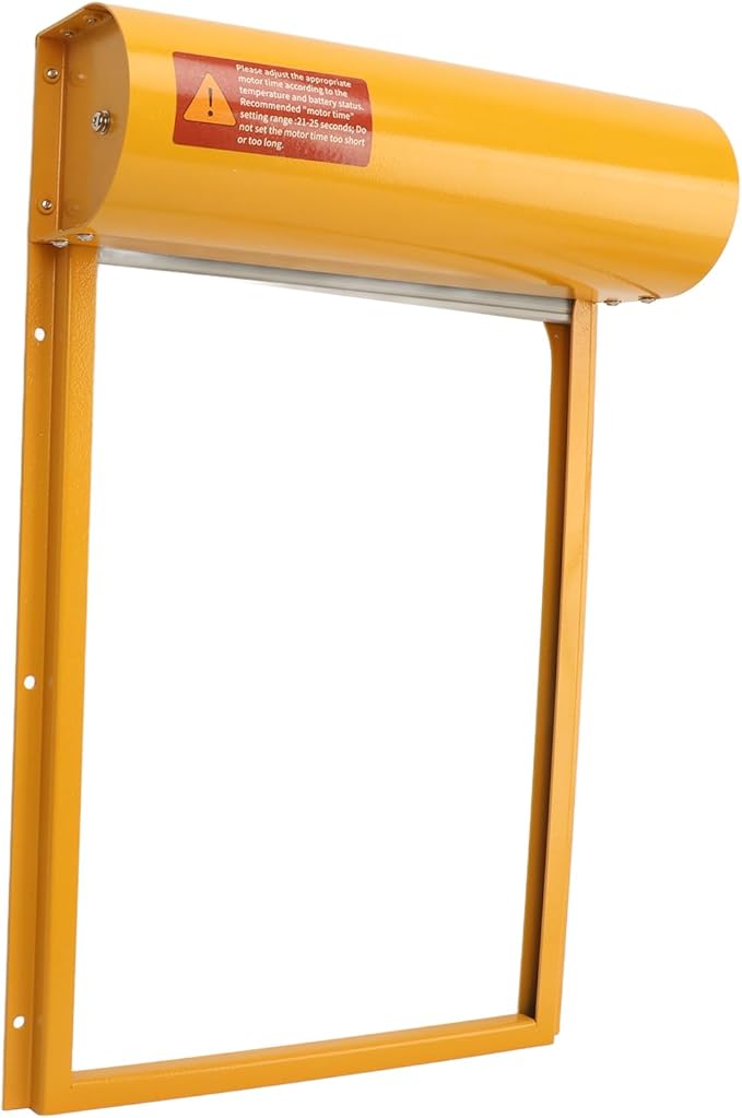 Acouto Automatic Chicken Coop Door Solar Powered Automatic Chicken Coop Door Opener with Timer for Duck Goose Farm Equipment Solar Automatic Chicken Coop Opener with Timer (Yellow)