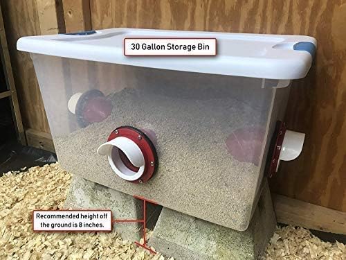 RentACoop DIY Chicken Feeder and Waterer Kit - Automatic No Waste Chicken Feeder - Includes 2 Large Ports, 5 Horizontal Nipples, Hole Saw, Rain Hoods, Drill Bit, Screws, Wingnuts, and Gaskets - 2 Pack
