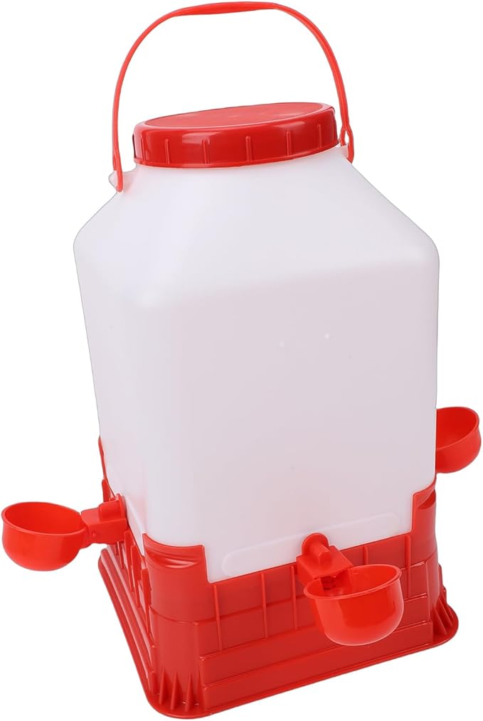 TOPINCN Automatic Poultry Waterer, 10L Large Capacity Plastic Chicken Water Feeder with 4 Bowls, for Farm Poultry Drinking and Feeding