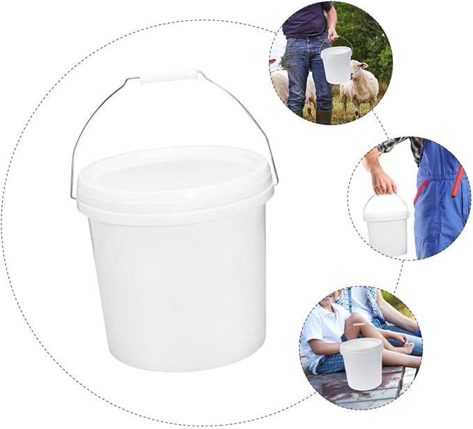 LIFKOME Portable Plastic Water Bucket with Handle and Lid Multipurpose Utility Bucket for Home Garden and Cleaning for Storing Liquids and Paint