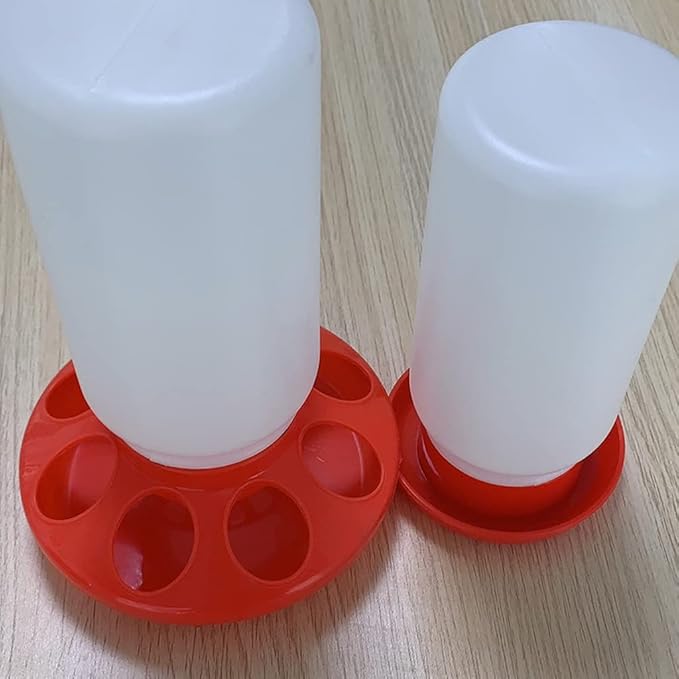 Chicken Feeder and Waterer Set, Chick Feeder and Waterer Poultry Feeders and Drinker Chicken Ducks Feeding Device Chick Starter Kit Poultry Container Feeding Equipment Kit for Coops