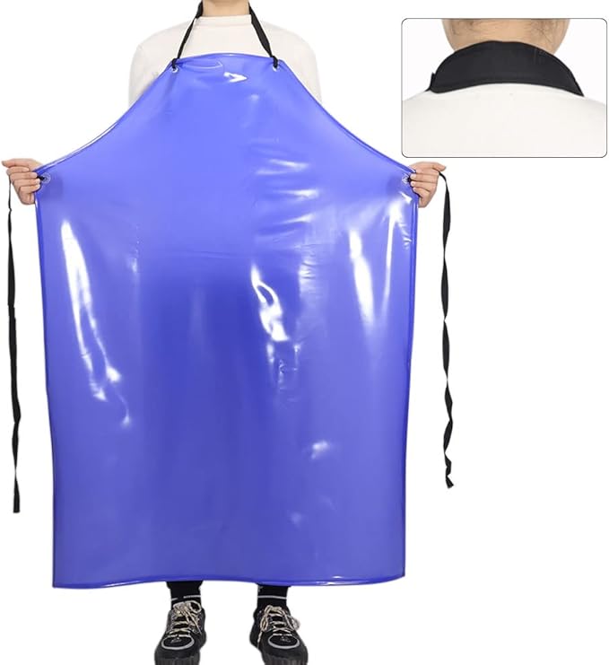 Chemical Resistant Vinyl Apron - Extra Large Waterproof PVC Aprons for Dishwasher,Dog Grooming,Fish Cleaning