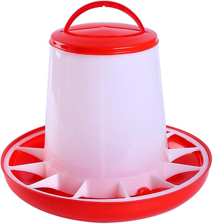 Chicken Feeder Automatic Poultry Food Dispenser with Handle Hanging Poultry Food Container with Handle