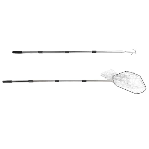 Kichvoe Chicken Catching Net Set with Stainless Steel Extendable Pole and Sturdy Mesh for Outdoor Poultry Handling and Chicken Coop Use