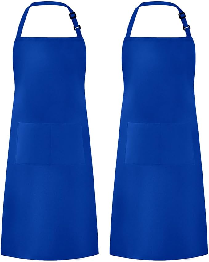 Syntus Adjustable Bib Apron with 2 Pockets Cooking Kitchen Aprons for Women Men Chef