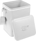TEHAUX Iron Airtight Storage Bin for Pet Food and Laundry Powder, White Metal Kitchen Canister, Dry Food Container for Pantry and Grain Storage