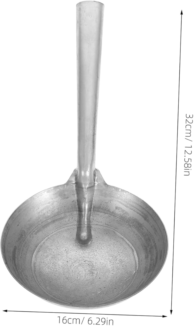 BESPORTBLE Heavy Duty Iron Water Ladle for Horse Feeding and Garden Use Short Handle Metal Scoop for Grain and Watering Sturdy Iron Spoon for Livestock and Backyard