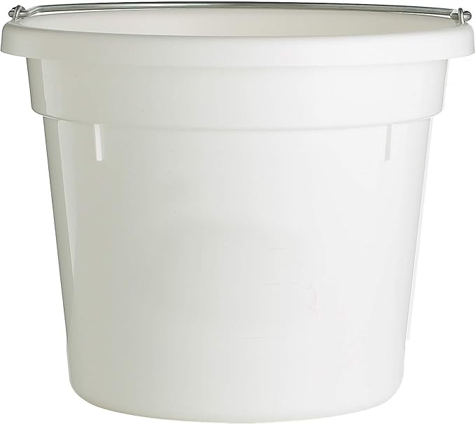 Little Giant® Round Plastic Utility Bucket | Durable & Versatile Feeder Bucket with Handles | 10 Quarts | White