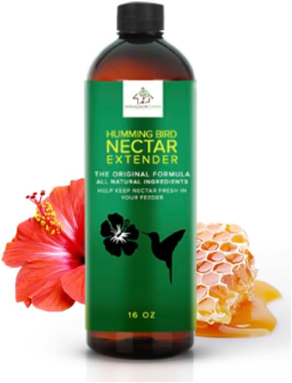 Hummingbird Nectar Extender – Extends Nectar Life and Attracts Hummingbirds Naturally All Organic Keeps Fresh Longer - Enjoy Clear Without Frequent Changes – 16 oz Bottle