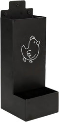 Automatic Chicken Grit Feeder Metal Hanging Poultry Feeder with Anti-Waste Design for Hens and Chicks Easy to Install Clean Outdoor Indoor Coop Accessories Small Farm Ranch Backyard Use (Black)