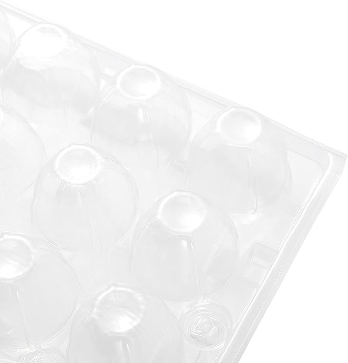 JOIKIT 50 PCS 12 Cavity Clear PVC Quail Egg Cartons, Stackable Egg Storage Box, Plastic Bulk Cartons for Quail Eggs