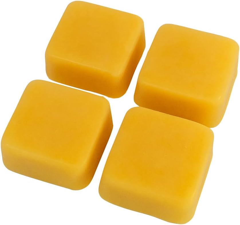 Pure Beeswax Blocks – USA Made, Beekeeper Crafted – Natural Beeswax Bar for Crafting, Woodworking, Lip Balm, Cast Iron Seasoning – Premium Quality, Eco-Friendly, Chemical-Free (4 Pack)