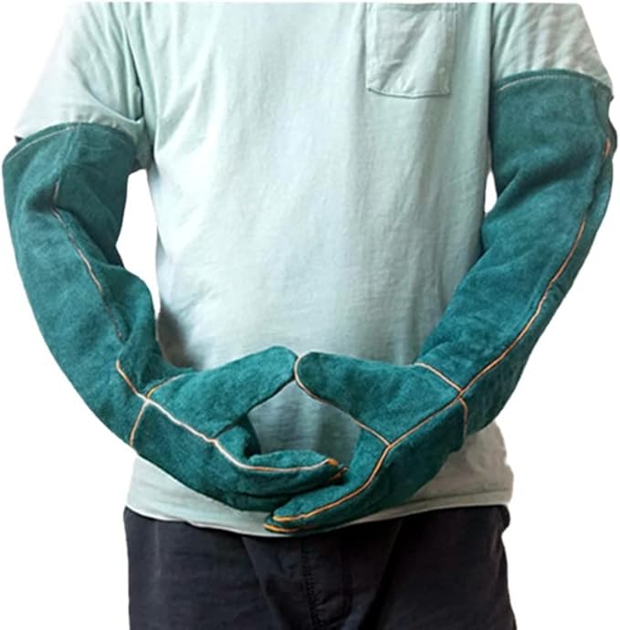 Animal Handling Gloves - 60CM Durable Bite & Scratch Resistant Gloves for Bathing, Grooming, Welding, Handling Dogs, Cats, Birds, Snakes, Parrots, Lizards, Reptiles