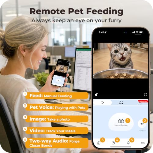 Automatic Cat Feeder with 2K Camera: 5G WiFi Auto Dog Feeder - 6L - Image 5