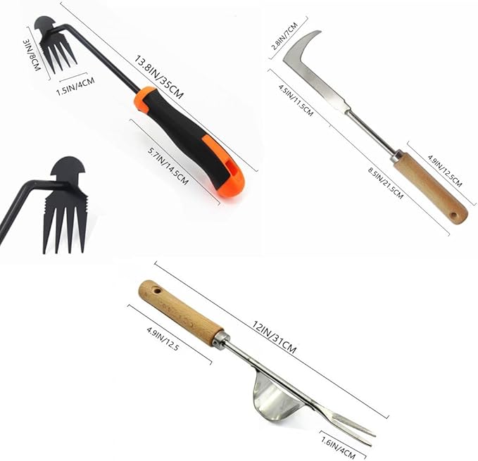 Weeding Tools Garden Weeding Tool Uprooting Weeding Tool Garden Hand Weeder Weed Pulling Tool for Vegetable Gardening Backyard Farm Planting(3 PCS)