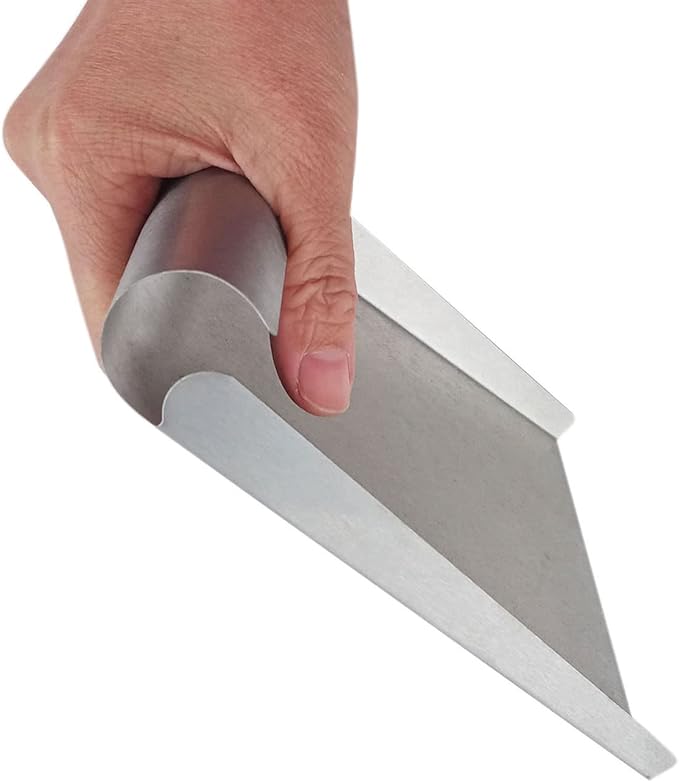 Stainless Steel Scooper for Food, Large One-Piece Cast Square Food Scoop with Sides, 5.9 Inch Metal Ice Scooper, Cutting-board Scraper, Flour Utility Scoop with Multi-Purpose Use, Silver