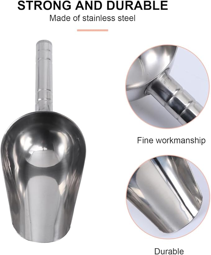 Stainless Steel Pet Food Scoop 1 Cup 9 Inch Durable Shovel for Dry Pet Food Nuts Candy Cooking Ingredients