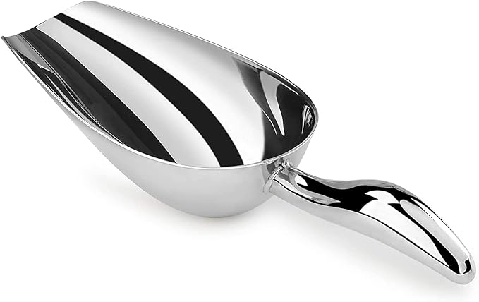 Stainless Steel Ice Scoop - Mini Ice Scoop for Freezer, Heavy Duty, Dishwasher Safe, 5 OZ