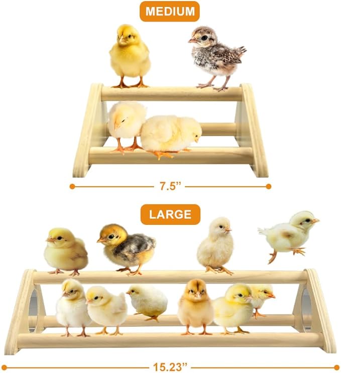 Chicken Toys, Roosting Bars for Chicks in Coop and Brooder, Wooden Chicken Perch, Coop Accessories for Large Bird, Baby Chicks, Parrot