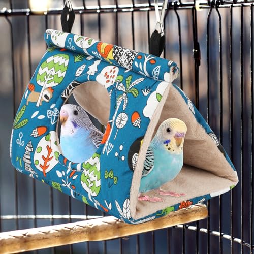 Rypet Bird Nest House, Bird Bed for Cage - Small (Pack of 1), Blue, Cotton, Hanging Hammock Bird Hut - Image 3