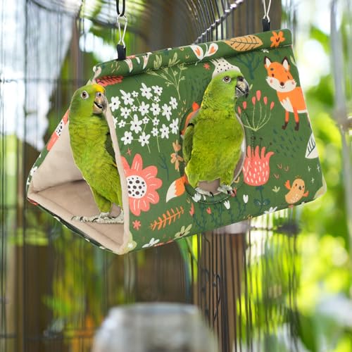 Rypet Bird Nest House, Bird Bed for Cage - Medium (Pack of 1), Green, Cotton, Hanging Hammock Bird Hut - Image 4