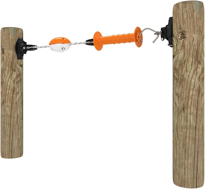 Gallagher Electric Bungy Gate Kit | Adjustable 11.5ft to 23ft Electric Fence Gate for Livestock and Horses | Stainless Steel Conductors, Pinlock Insulator & Latch | Safe, Flexible, UV-Resistant Design