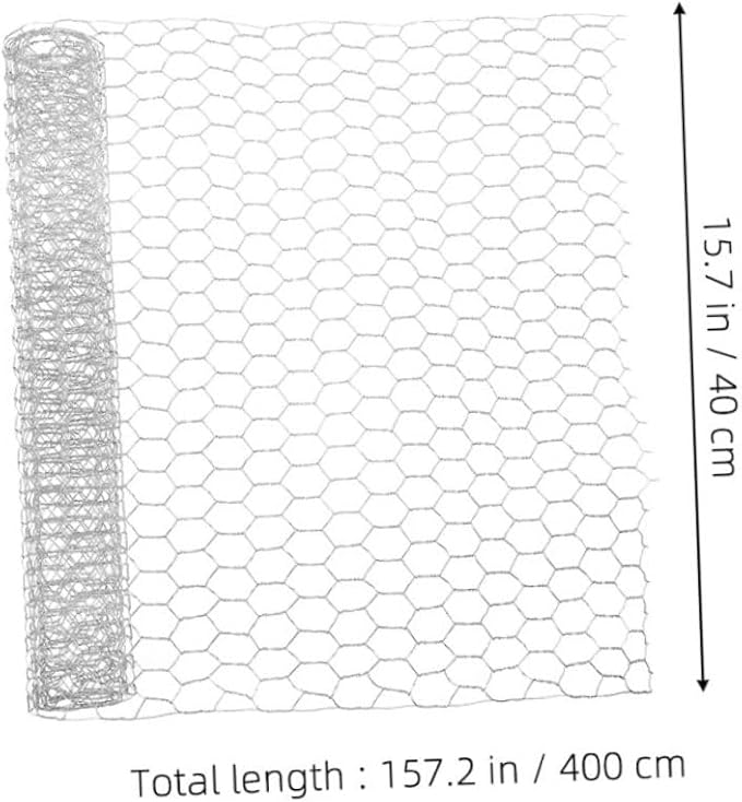 1 Roll Galvanized Wire Fence: 15.7inch X 13.1ft Heavy Duty Mesh for Chicken Coop - Farmhouse Poultry Netting - Bird Deer Barrier for Garden