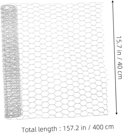 1 Roll Galvanized Wire Fence: 15.7inch X 13.1ft Heavy Duty Mesh for Chicken Coop - Farmhouse Poultry Netting - Bird Deer Barrier for Garden