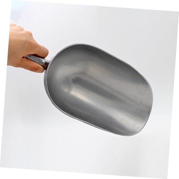 Stainless Steel Feed Scoop for Livestock Heavy Duty Grain Distribution Tool 10-inch Sturdy Metal Fodder Scooper for Pets and Farm Use