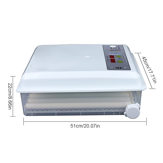 Eggs Incubator, 64 Eggs LCD Digital Automatic Incubator with Egg Turning and High-Temp Alarm, Double Power Supply Household Mini Incubator Box for Chickens Ducks Goose Birds