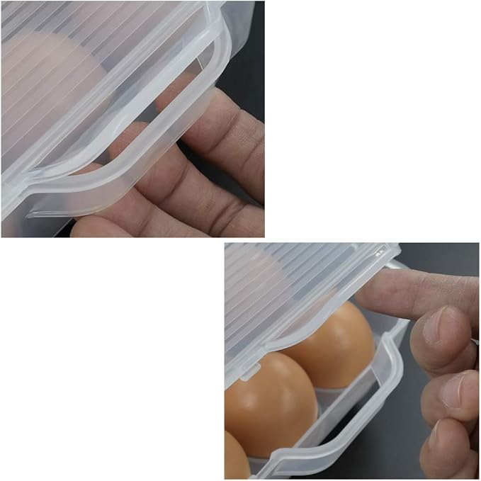 4-Pack Clear Covered Egg Holders, Egg Holder For Refrigerator, Plastic Refrigerator Egg Trays with Lids, Fit 18 x 4 Eggs (72 Eggs)