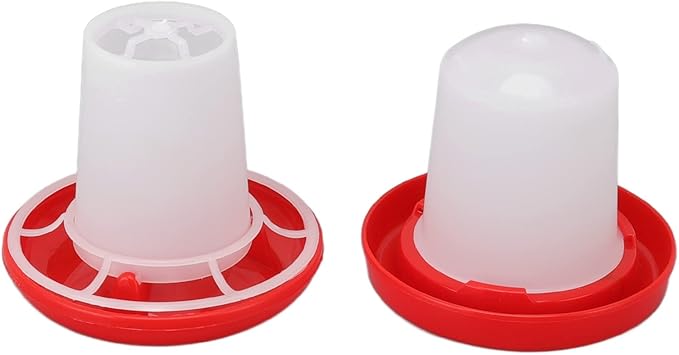 Chick Feeder and Waterer Set, Poultry Feeder Quail Waterer Duck Feeder Automatic Feed and Watering Combo for Chickens, Ducks, Turkeys, Quail, Baby Chicks, Turkeys and More
