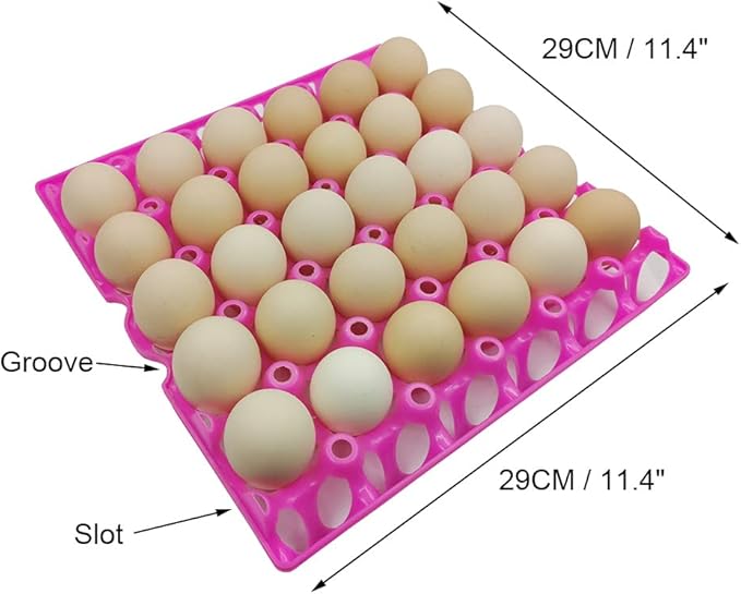 6-Pack Farm Products Chicken Plastic Egg Trays Egg Racks Egg Crate Duck 30 Egg Setting Tray Egg Flats for incubating Carton Transport Poultry Crate (6-Pack Colorful), 11.4 X11.4