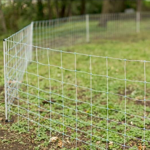 Starkline 35" x 164' Premium Electric Sheep & Goat Netting w/Double Spike Fiberglass Posts (9/35/8) Pre-Assembled Electric Fence for Backyards, Homesteaders, Farms and Ranches