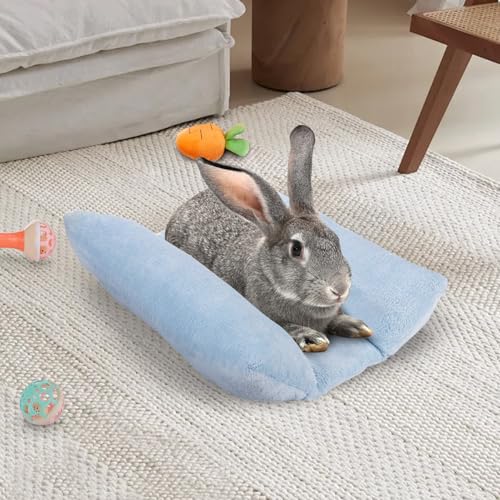 MEWTOGO 15.7" x 14" Bunny Bed for Rabbit Cage - 15.7 x 14In, Light Blue, Cotton, Thickened & Soft - Image 7