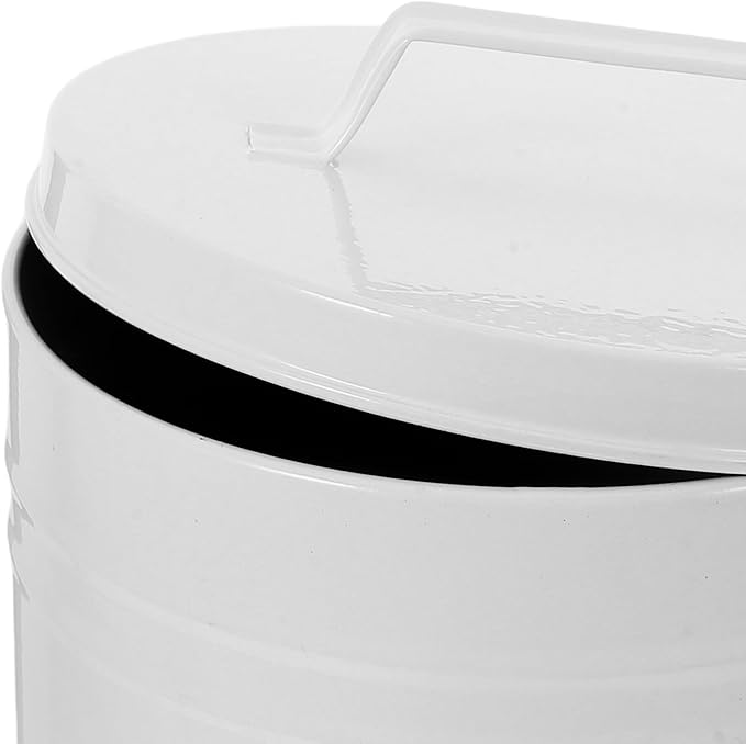 Airtight Metal Dog Food Storage Bin with Lid White Farmhouse Dog Treat Container for Countertop Pet Food Canister